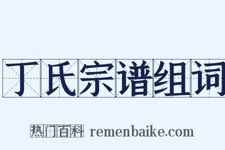丁氏宗谱组词是什么意思的图片
